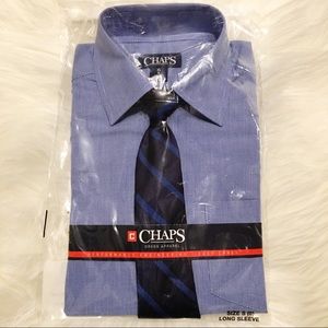 NWT Boys Blue CHAPS long sleeve dress shirt & tie